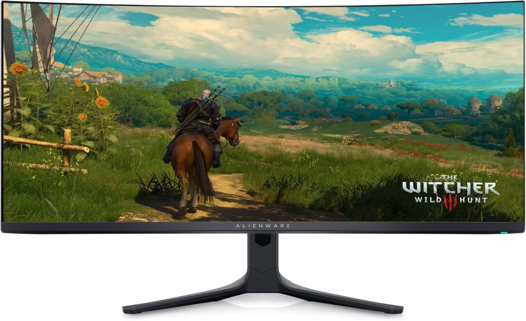 Alienware AW3423DWF Curved QD-OLED Gaming Monitor - 34-inch Quantum Dot OLED 0.1Ms 165Hz 21:9 Curved Display, 99.3% DCI-P3 Color Gamut, VESA DisplayHDR True Black 400, AMD FreeSync Premium Pro - Black